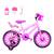 Bicicleta Infantil Feminina Aro 16 Nylon + Kit Passeio e Cadeirinha Rosa, Pink