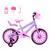 Bicicleta Infantil Feminina Aro 16 Nylon + Kit Passeio e Cadeirinha Lilás, Rosa
