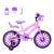 Bicicleta Infantil Feminina Aro 16 Nylon + Kit Passeio e Cadeirinha Rosa, Lilás