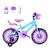 Bicicleta Infantil Feminina Aro 16 Nylon + Kit Passeio e Cadeirinha Azul claro, Lilás