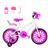 Bicicleta Infantil Feminina Aro 16 Nylon + Kit Passeio e Cadeirinha Branco, Pink
