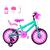 Bicicleta Infantil Feminina Aro 16 Nylon + Kit Passeio e Cadeirinha Verde água, Pink
