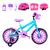 Bicicleta Infantil Feminina Aro 16 Nylon + Kit Proteção Azul claro, Lilás