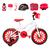 Bicicleta Infantil Feminina Aro 16 Nylon + Kit Proteção Branco, Vermelho