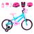 Bicicleta Infantil Feminina Aro 16 Roda Alumínio Colorido + Kit Proteção Azul claro, Rosa