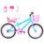 Bicicleta Infantil Feminina Aro 20 Aero + Kit Passeio e Cadeirinha Azul claro, Rosa