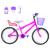 Bicicleta Infantil Feminina Aro 20 Aero + Kit Passeio e Cadeirinha Pink, Lilás