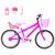 Bicicleta Infantil Feminina Aro 20 Aero + Kit Passeio e Cadeirinha Pink, Rosa