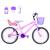 Bicicleta Infantil Feminina Aro 20 Aero + Kit Passeio e Cadeirinha Rosa, Lilás