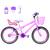 Bicicleta Infantil Feminina Aro 20 Aero + Kit Passeio e Cadeirinha Rosa, Violeta