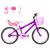 Bicicleta Infantil Feminina Aro 20 Aero + Kit Passeio e Cadeirinha Violeta, Rosa