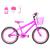 Bicicleta Infantil Feminina Aro 20 Aero + Kit Passeio Pink