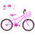 Bicicleta Infantil Feminina Aro 20 Aero + Kit Passeio Rosa, Pink