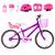 Bicicleta Infantil Feminina Aro 20 Aero + Kit Premium Violeta, Rosa