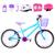 Bicicleta Infantil Feminina Aro 20 Aero + Kit Proteção Azul claro, Lilás