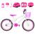 Bicicleta Infantil Feminina Aro 20 Aero + Kit Proteção Branco, Pink