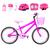 Bicicleta Infantil Feminina Aro 20 Aero + Kit Proteção Pink, Rosa