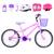 Bicicleta Infantil Feminina Aro 20 Aero + Kit Proteção Rosa, Lilás