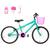 Bicicleta Infantil Feminina Aro 20 Alumínio Natural + Kit Passeio Verde água