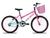 Bicicleta Infantil Feminina Aro 20 KOG com Cestinha Azul degrade, Branco