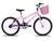 Bicicleta Infantil Feminina Aro 20 KOG com Cestinha Violeta degrade, Branco