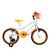 Bicicleta Infantil Masculina Aro 16 Alumínio Colorido Branco, Laranja