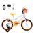 Bicicleta Infantil Masculina Aro 16 Alumínio Colorido + Kit Passeio Branco, Laranja