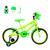 Bicicleta Infantil Masculina Aro 16 Alumínio Colorido + Kit Passeio Verde claro