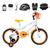 Bicicleta Infantil Masculina Aro 16 Alumínio Colorido + Kit Proteção Branco, Laranja