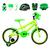 Bicicleta Infantil Masculina Aro 16 Alumínio Colorido + Kit Proteção Verde claro