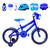 Bicicleta Infantil Masculina Aro 16 Alumínio Colorido + Kit Proteção Azul