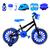 Bicicleta Infantil Masculina Aro 16 Nylon + Kit Proteção Preto, Azul