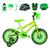 Bicicleta Infantil Masculina Aro 16 Nylon + Kit Proteção Verde claro