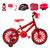Bicicleta Infantil Masculina Aro 16 Nylon + Kit Proteção Vermelho