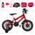Bicicleta Infantil Masculina Aro 16 Nylon + Kit Proteção Vermelho, Preto