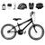 Bicicleta Infantil Masculina Aro 20 Aero + Kit Proteção Preto