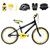 Bicicleta Infantil Masculina Aro 20 Aero + Kit Proteção Preto, Amarelo