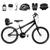 Bicicleta Infantil Masculina Aro 20 Alumínio Colorido + Kit Premium Preto