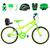 Bicicleta Infantil Masculina Aro 20 Alumínio Colorido + Kit Premium Verde claro