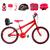 Bicicleta Infantil Masculina Aro 20 Alumínio Colorido + Kit Premium Vermelho