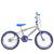 Bicicleta Infantil Masculina Aro 20 Cross Cromada + Descanso Lateral Cromada, Azul