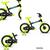 Bicicleta Infantil Meninos e Meninas - Rodas  Aro 12- Para Meninos e Meninas Jack, Preto c, Verde limão