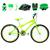 Bicicleta Masculina Aro 24 Aero + Kit Proteção Sem Marcha Freio V-brake Verde claro