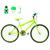 Bicicleta Masculina Aro 24 Alumínio Colorido + Garrafinha Fon Fon Retrovisor Freios V-Brake Verde claro