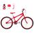 Bicicleta Masculina Aro 24 Alumínio Colorido + Garrafinha Fon Fon Retrovisor Freios V-Brake Vermelho