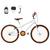 Bicicleta Masculina Aro 24 Alumínio Colorido + Garrafinha Fon Fon Retrovisor Freios V-Brake Branco, Laranja
