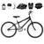 Bicicleta Masculina Aro 24 Alumínio Colorido + Kit Proteção Preto