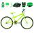 Bicicleta Masculina Aro 24 Alumínio Colorido + Kit Proteção Verde claro