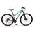 Bicicleta Mountain Bike Tkz Fuji Aro 29 Cambio Traseiro Shimano com 21 Velocidades Freio a Disco. Verde aniz, Rosa fucsia