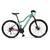 Bicicleta Mountain Bike Tkz Fuji Aro 29 Cambios Shimano com 21 Velocidades Freio a Disco Verde aniz, Rosa fucsia